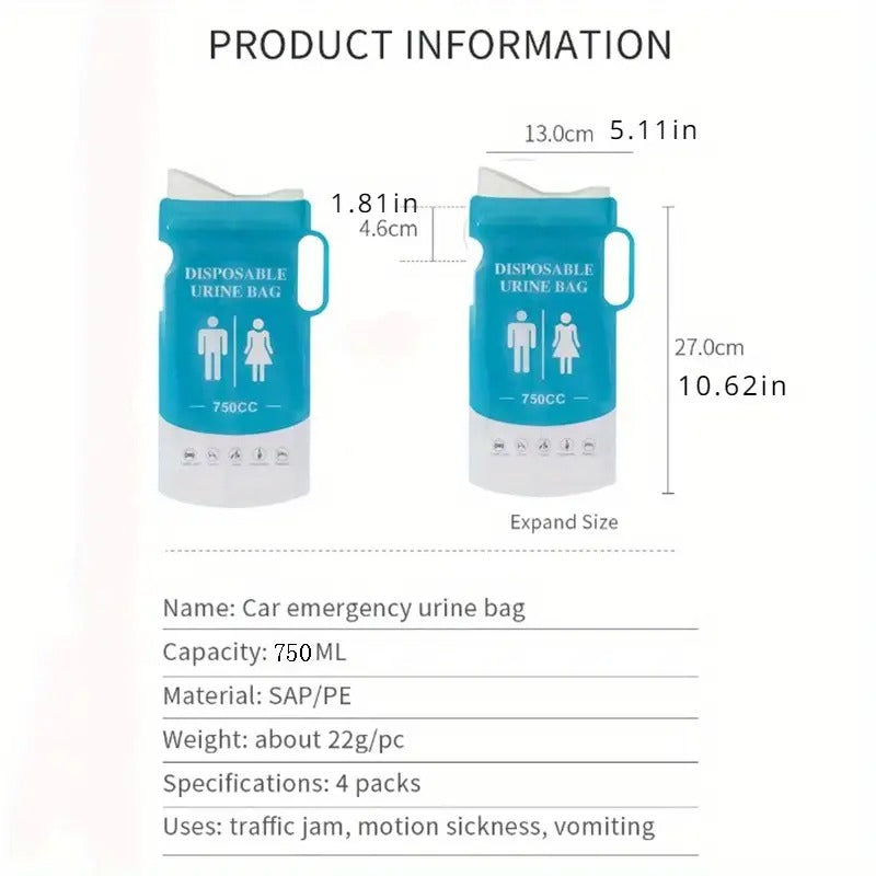Disposable Car Emergency Urine Bag