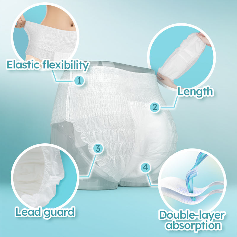 Women Menstrual Overnight Underwear Adult Diaper Sanitary Pants