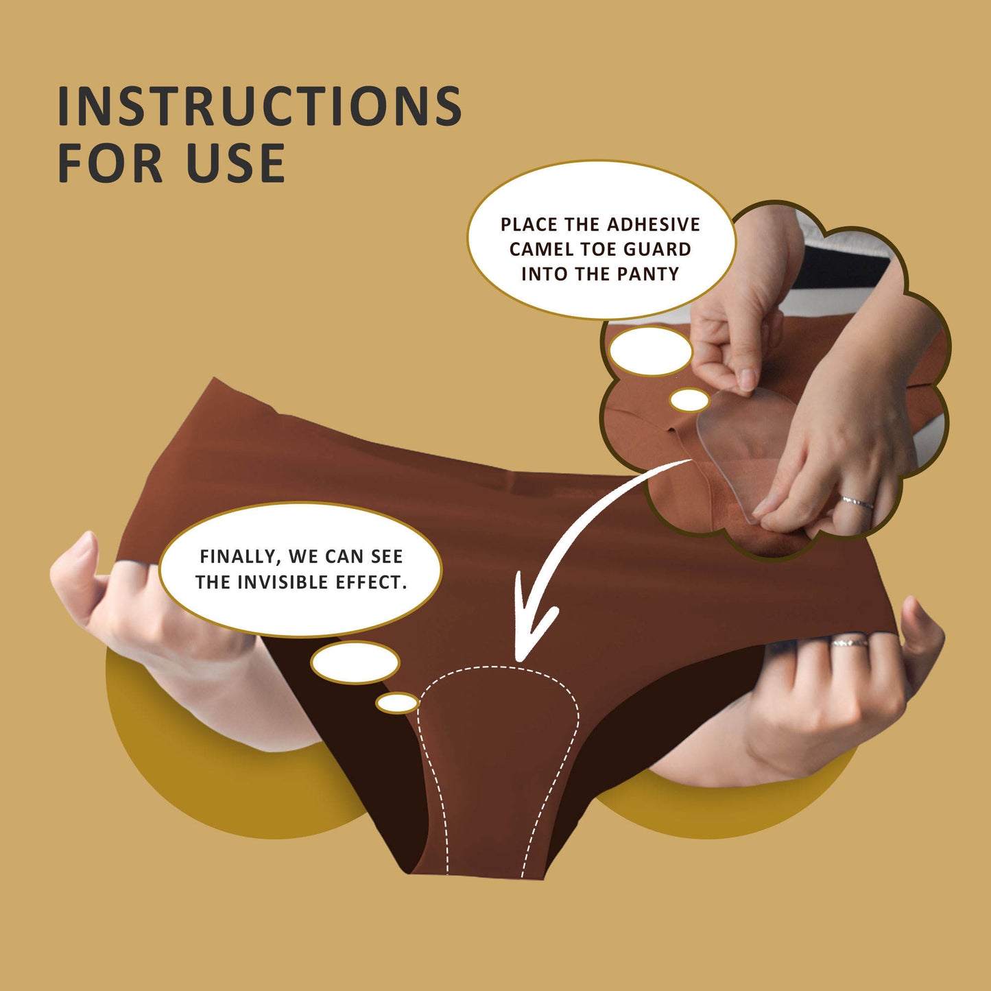 Reusable Waterproof Camel Toe Cover Concealer Pads