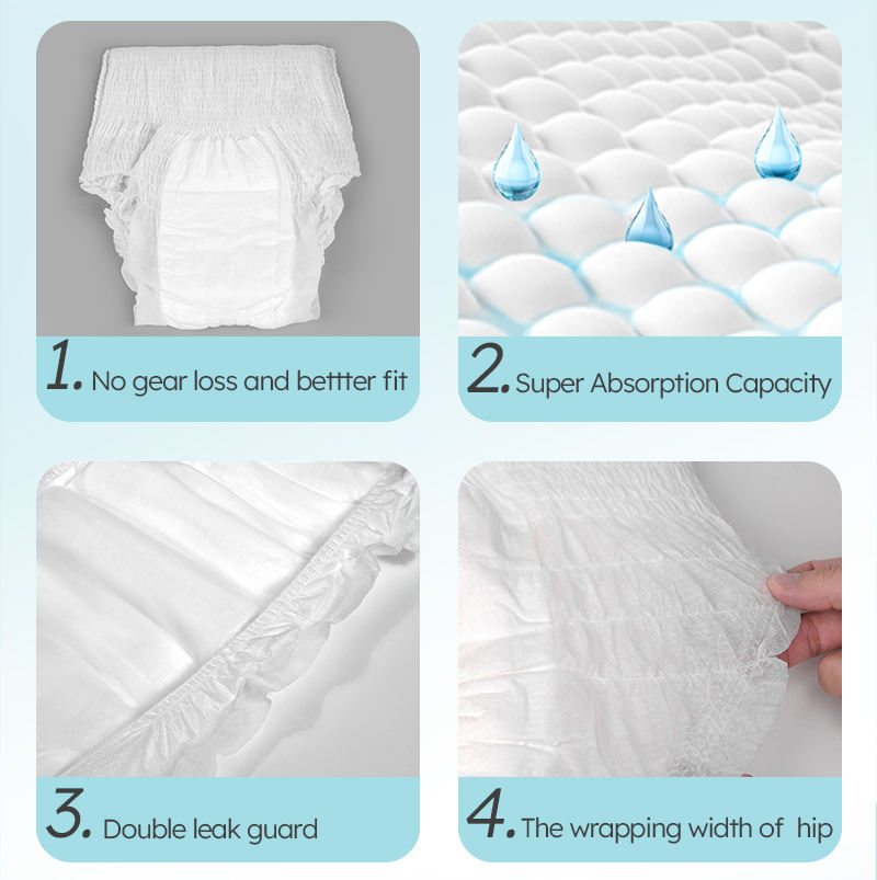 Women Menstrual Overnight Underwear Adult Diaper Sanitary Pants