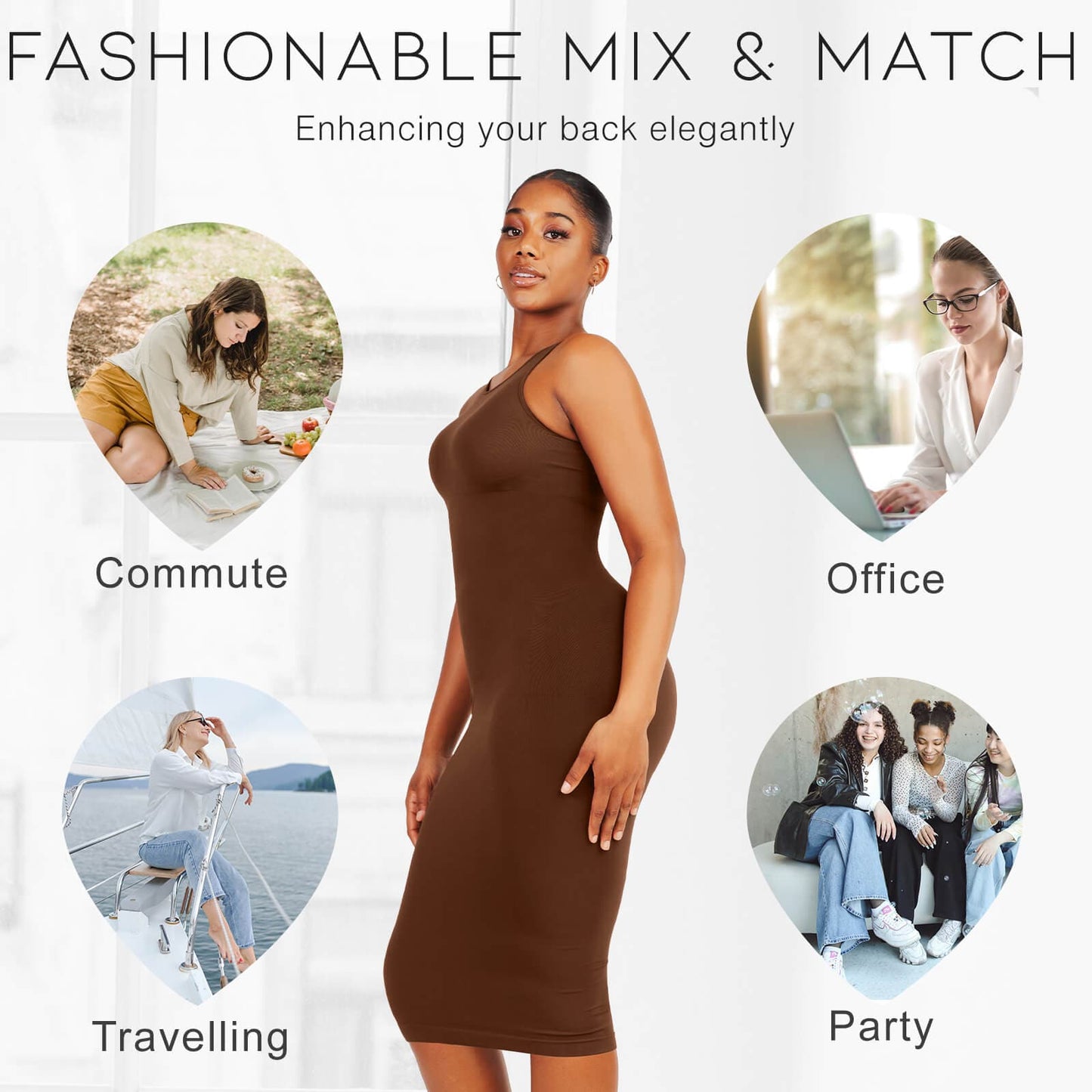 Seamless Eco-Friendly Large U-Back Shaper Dress