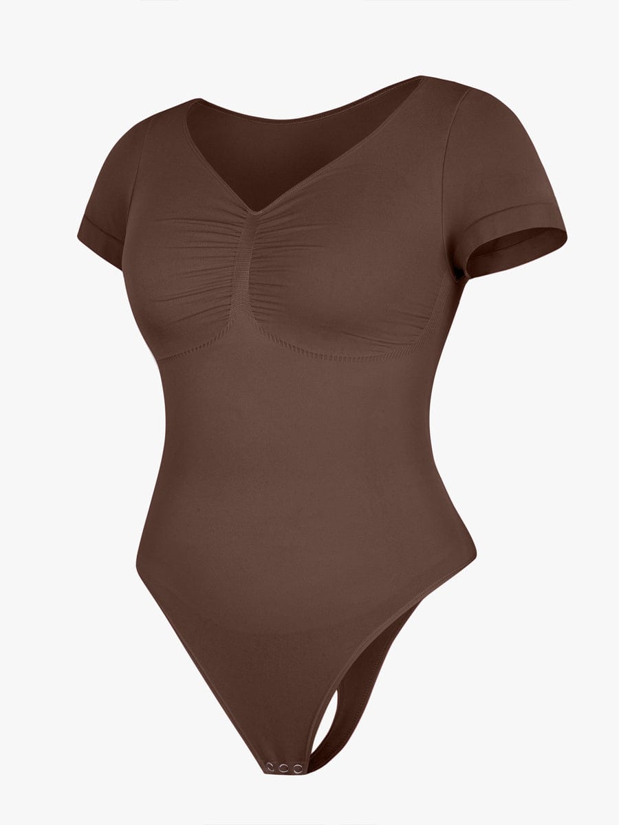 Seamless Bust Support Waist & Abdomen Shaping Thong Bodysuit