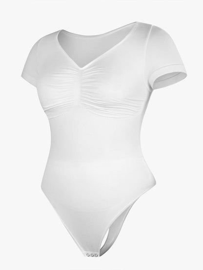 Seamless Bust Support Waist & Abdomen Shaping Thong Bodysuit