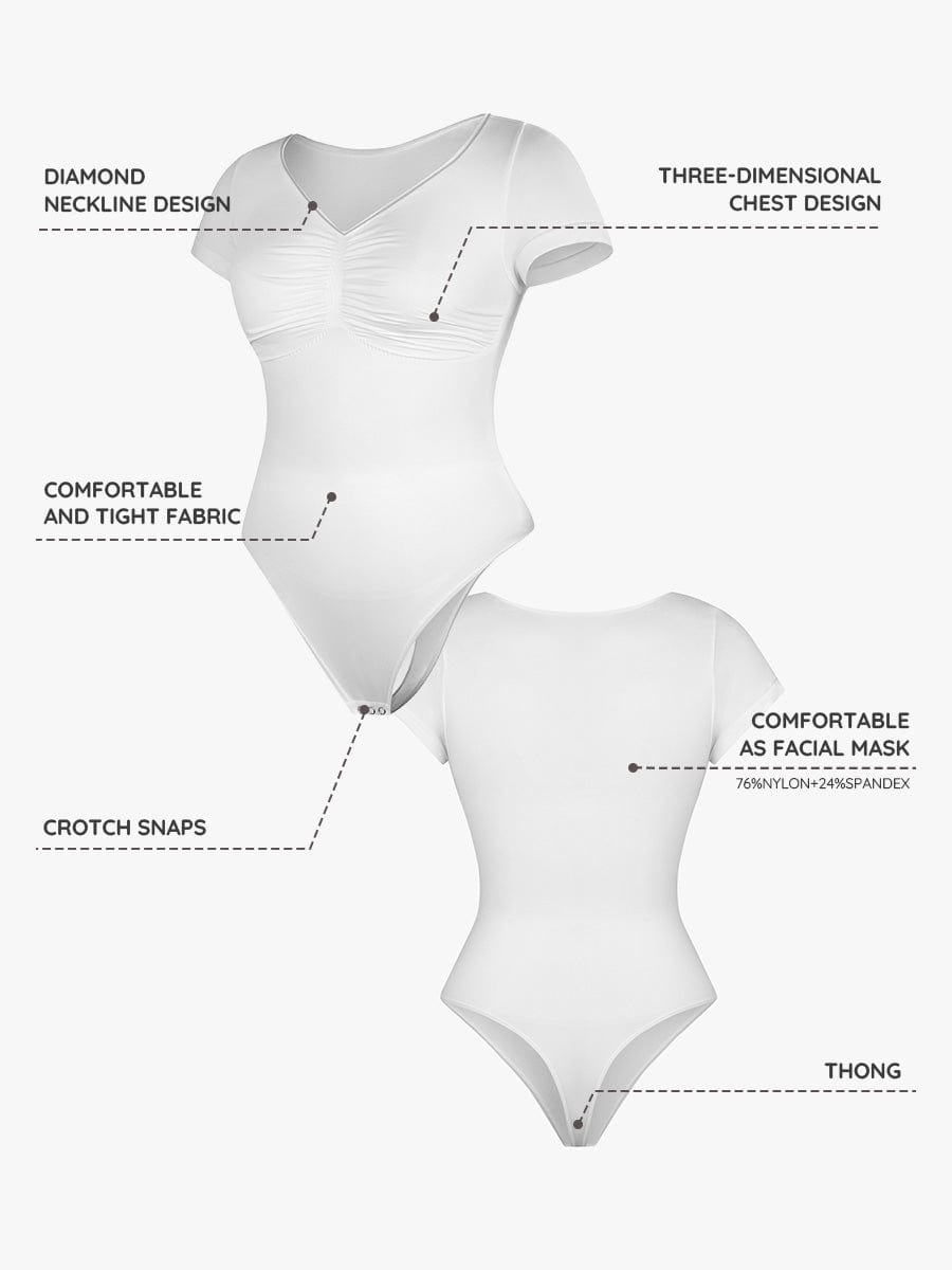 Seamless Bust Support Waist & Abdomen Shaping Thong Bodysuit