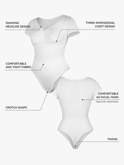 Seamless Bust Support Waist & Abdomen Shaping Thong Bodysuit