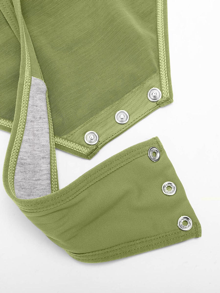 Sexy V-Neck Overlapping Pleated Waist & Tummy Control Bodysuit