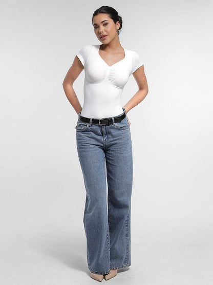 Seamless Bust Support Waist & Abdomen Shaping Thong Bodysuit