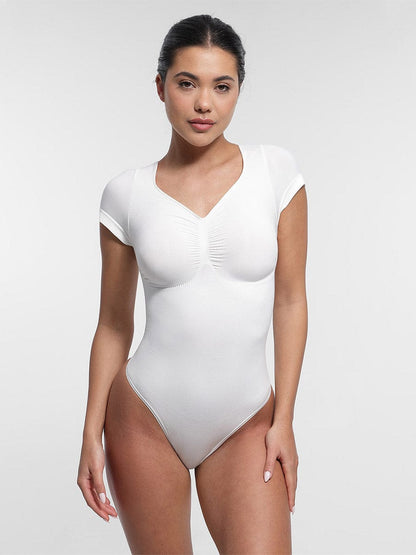 Seamless Bust Support Waist & Abdomen Shaping Thong Bodysuit