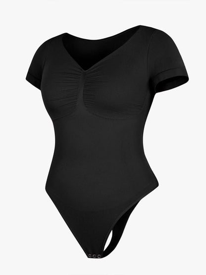 Seamless Bust Support Waist & Abdomen Shaping Thong Bodysuit