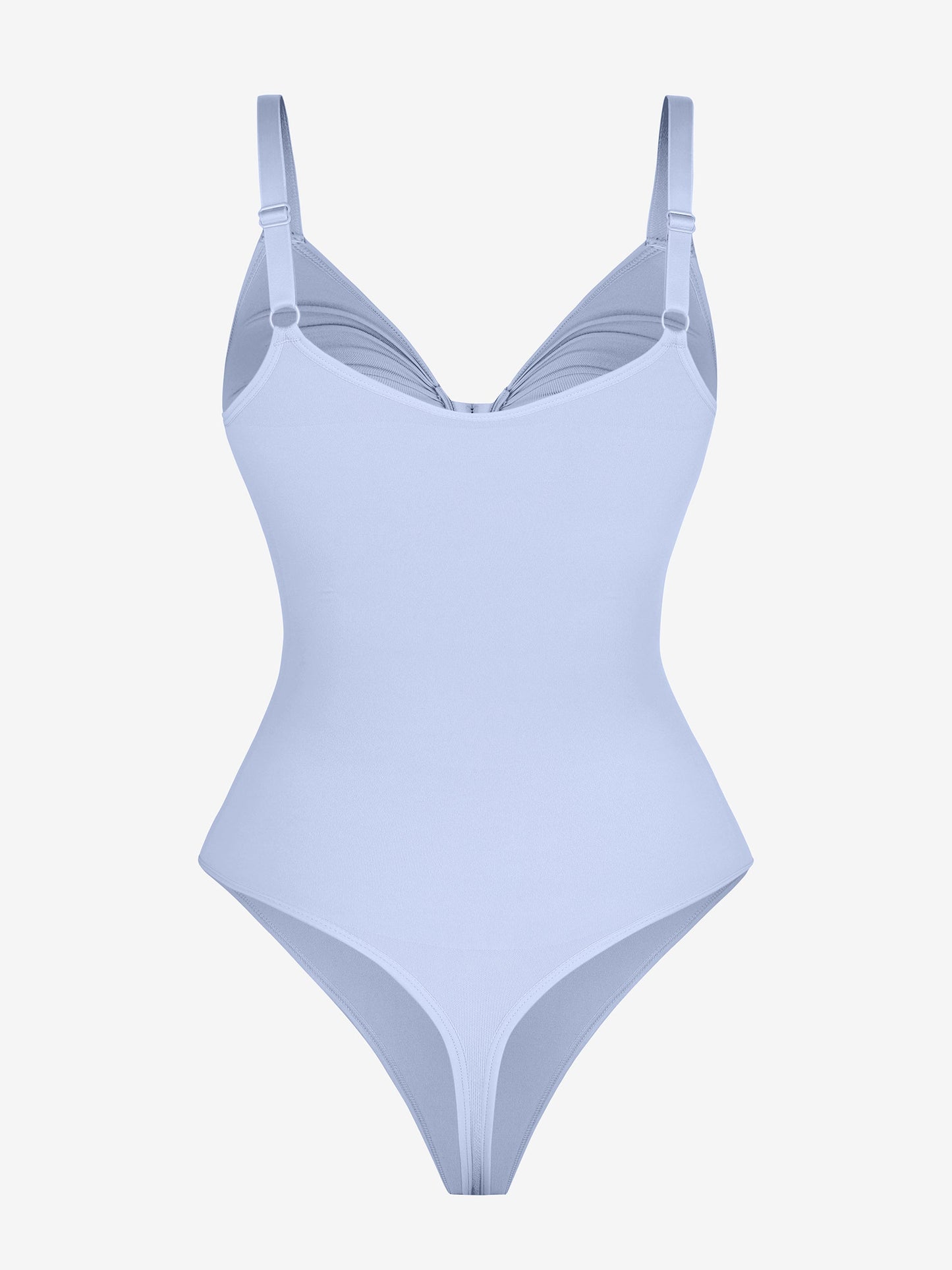 Seamless Plunge Chest-Support Bodysuit with Inner Clips